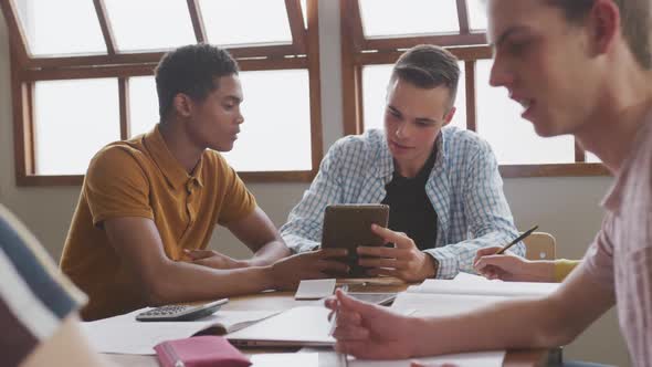 Students working together in high school class