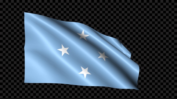 Micronesia Federated States Flag Blowing In The Wind