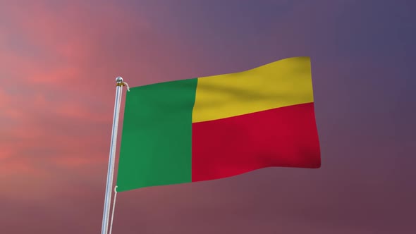 Flag Of Benin Waving