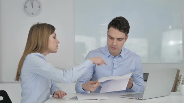 Angry Businessman Having Argument with Partner Business Loss