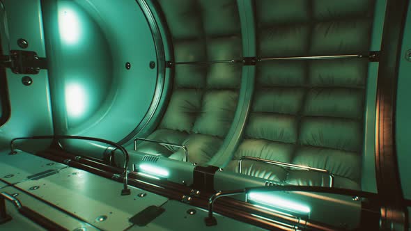Dark Space Ship Futuristic Interior alt