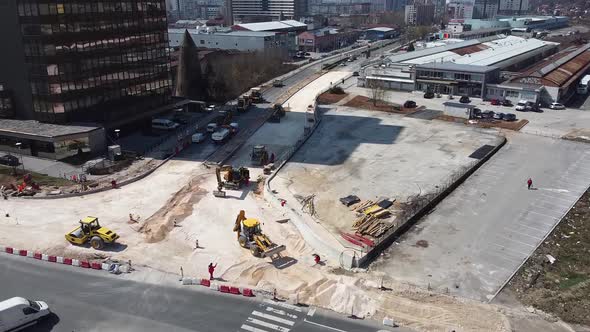 Road Workers Building The Road