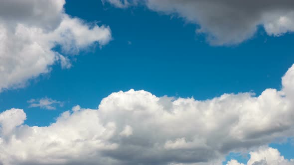 White Clouds On A Blue Sky Timelapse