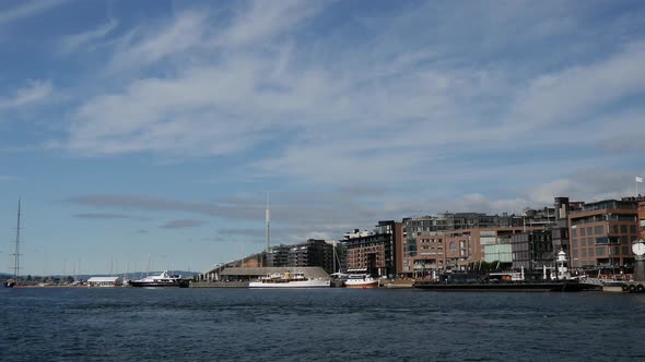 Time lapse from the harbor of Oslo