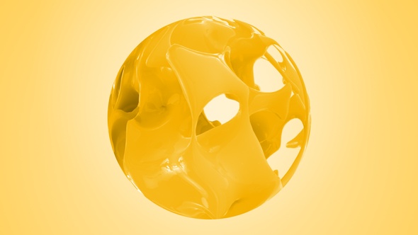 Yellow Color Splash In Sphere