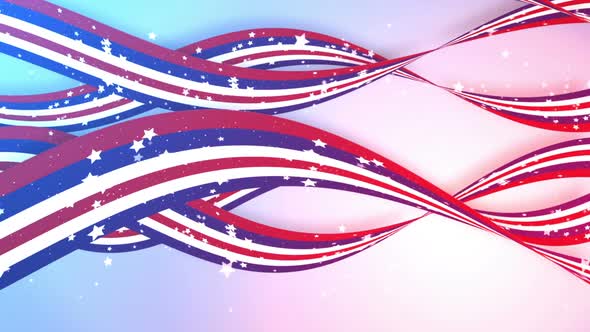 Usa Ribbon Loop Background