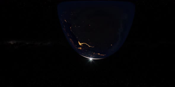 VR 360 Earth and Sun From Space