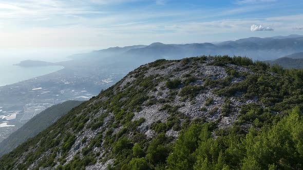 Background Textured Mountains aerial view 4 K