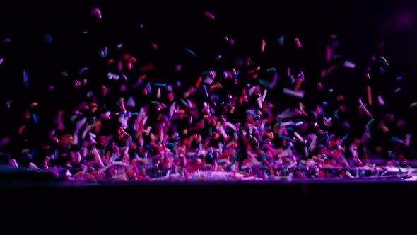 Acoustic Sound System Closeup Flying Confetti Sweets