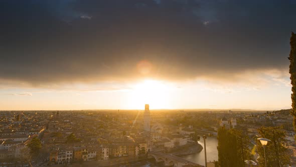 Sunset in Verona Italy