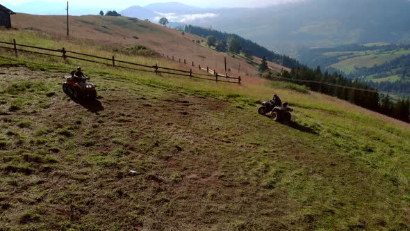 Quad Trip on the Mountains in Summer