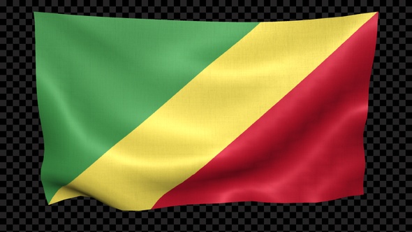 Congo Republic Flag Waving Looped