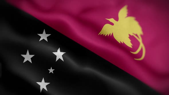 Papua New Guinea Flag Textured Waving Front Background HD