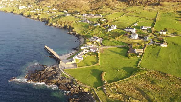 Aerial View of Portnoo Harbour in County Donegal Ireland