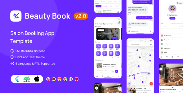 Beauty Book - Salon Booking Flutter App Template