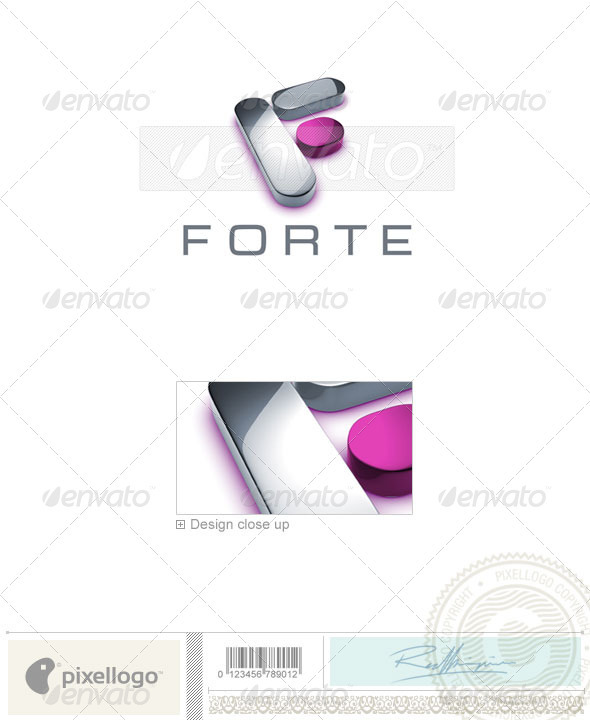 Letter F Logo 3D-755