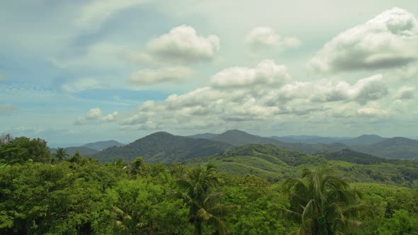 Summer Landscape in Mountains and Dark Blue Sky. Time Lapse