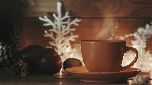 Cup Of Hot Christmas Coffee