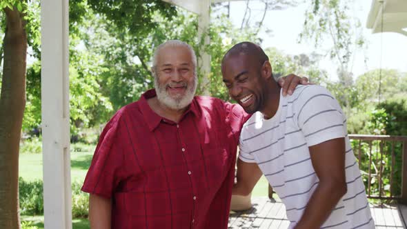 Mixed race father and son spending time together