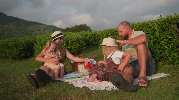 Family Picnic in the Countryside