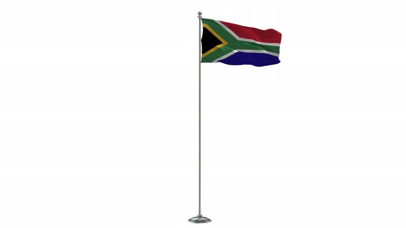 South Africa Looping Of The Waving Flag Pole With Alpha