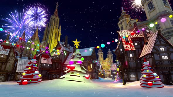 Festive Tree On The City Street alt