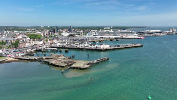 Southampton Ferry Terminal Aerial View in the Summer