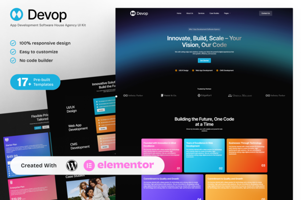 Devop - App Development and Software House Elementor Template Kit for Tech Companies