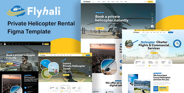 Flyhali - Private Helicopter Rental Figma Template