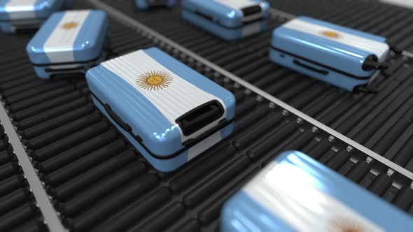 Suitcases Featuring Flag of Argentina