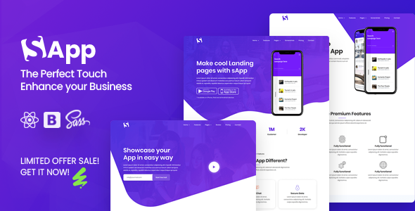 App Landing Page React Template