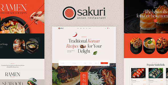 Sakuri - Asian Restaurant and Sushi WordPress Theme
