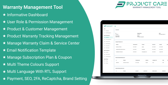 ProductCare SaaS - Warranty Management Tool