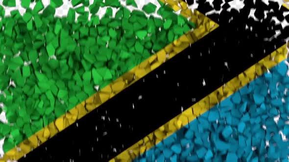 Tanzania Flag Breaking Rocks Transition