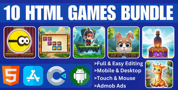 10 Games Bundle - HTML5 Construct3 C3p