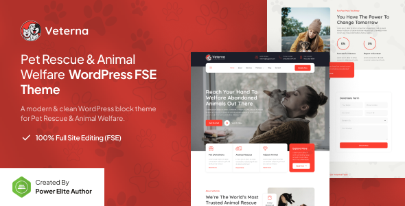 Veterna – Pet Rescue & Animal Welfare Gutenverse FSE WordPress Theme