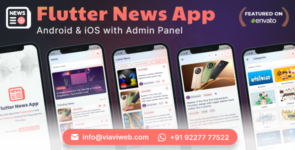 Flutter News App - Android & iOS with Admin Panel