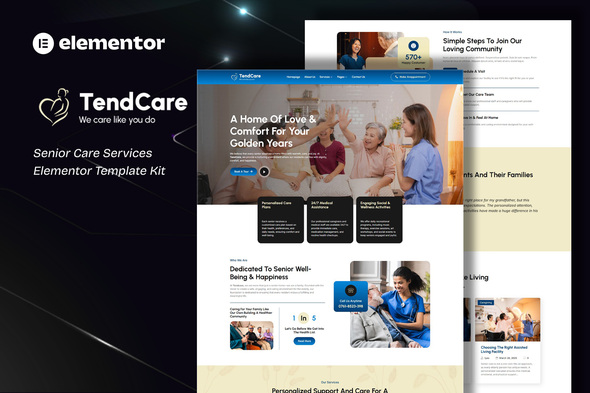 TendCare - Senior Care Services Elementor Template Kit