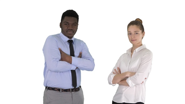 International business people standing with folded arms