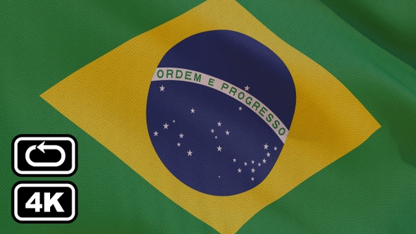 Brazil Flag 4K Seamless Loop