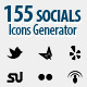+155  Social Icons Generator - GraphicRiver Item for Sale