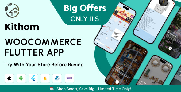 Kithome WooCommerce - Kitchen and Home Product E-commerce Flutter Application