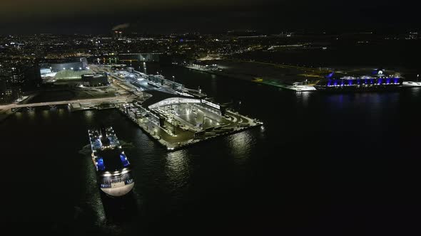 Aerial Shot the Cityscape of Helsinki Viewed From the West Harbor