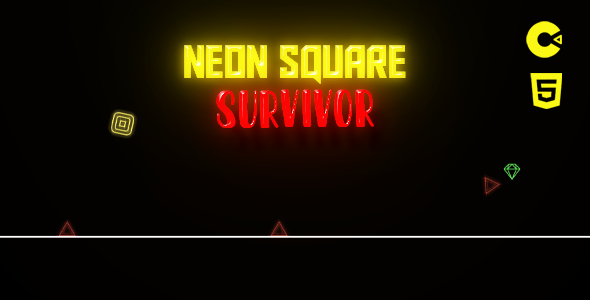 Neon Square Survivor - HTML5 Game - Construct 3