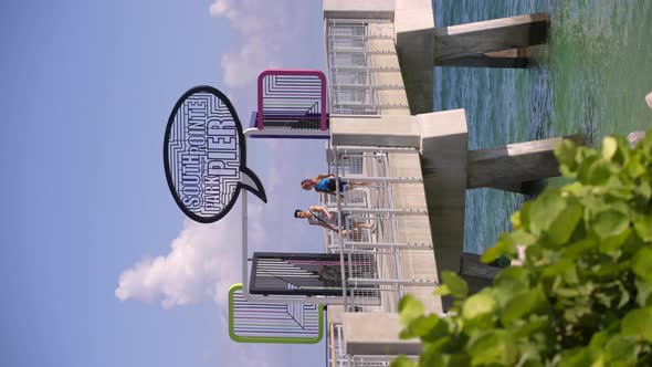 Vertical Video Miami Beach South Pointe Park Pier 4k