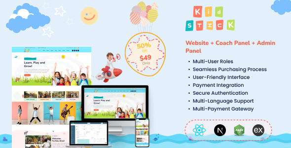 Kidstick – All-in-One Kids Event, Membership & Activity Management Platform (MERN)