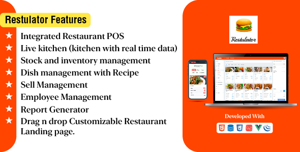 Restulator - Restaurant Management System with integrated POS in Laravel