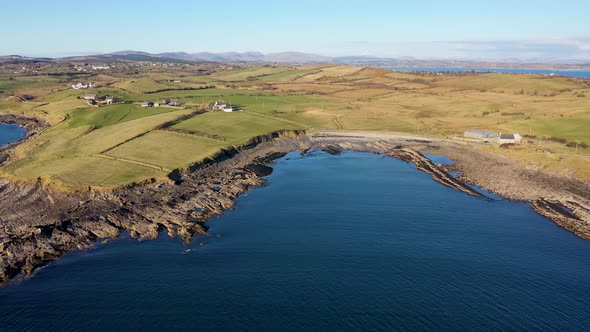 Aerial View of the Mazing Coast at St Johns Point Next to Portned Island in County Donegal  Ireland