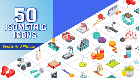 Isometric Icons Sport and Fitness