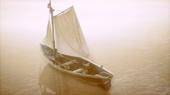 Fishing or Fisherman Boat Abandoned in Desert